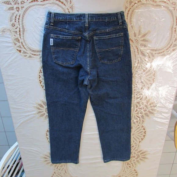 Ikeda Straight-Leg High-Rise 1990s Dark-Wash Blue Jeans Size 32 *no back patch* - Picture 10 of 10